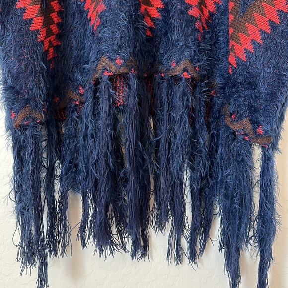 Powder River Outfitters Fringe Pullover Sweater Boho Aztec Southwestern Size S - Picture 5 of 11